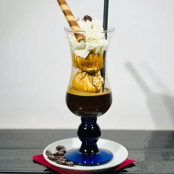 ice cream affogato with coffee bar monteriggioni